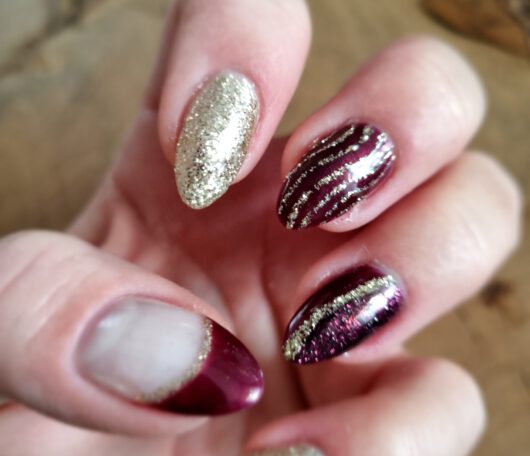 gelnagels met nailart en glitters 1